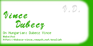 vince dubecz business card